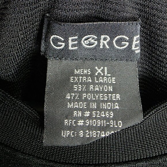 Mens George Black T Shirt Short Sleeve Crew Neck Rayon Polyester Blend Size XL - Picture 3 of 7